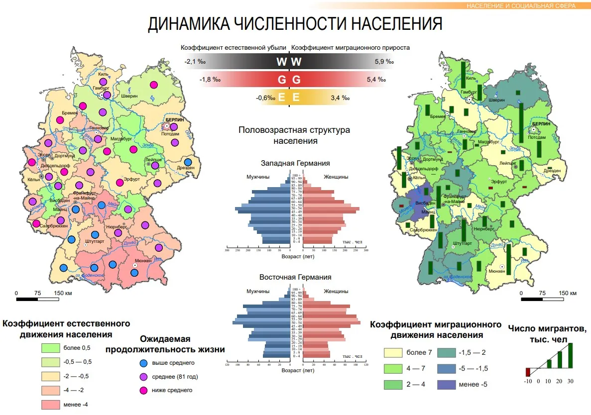 2019 год: Атлас «Объединенная Германия: Наследие ФРГ и ГДР», разворот