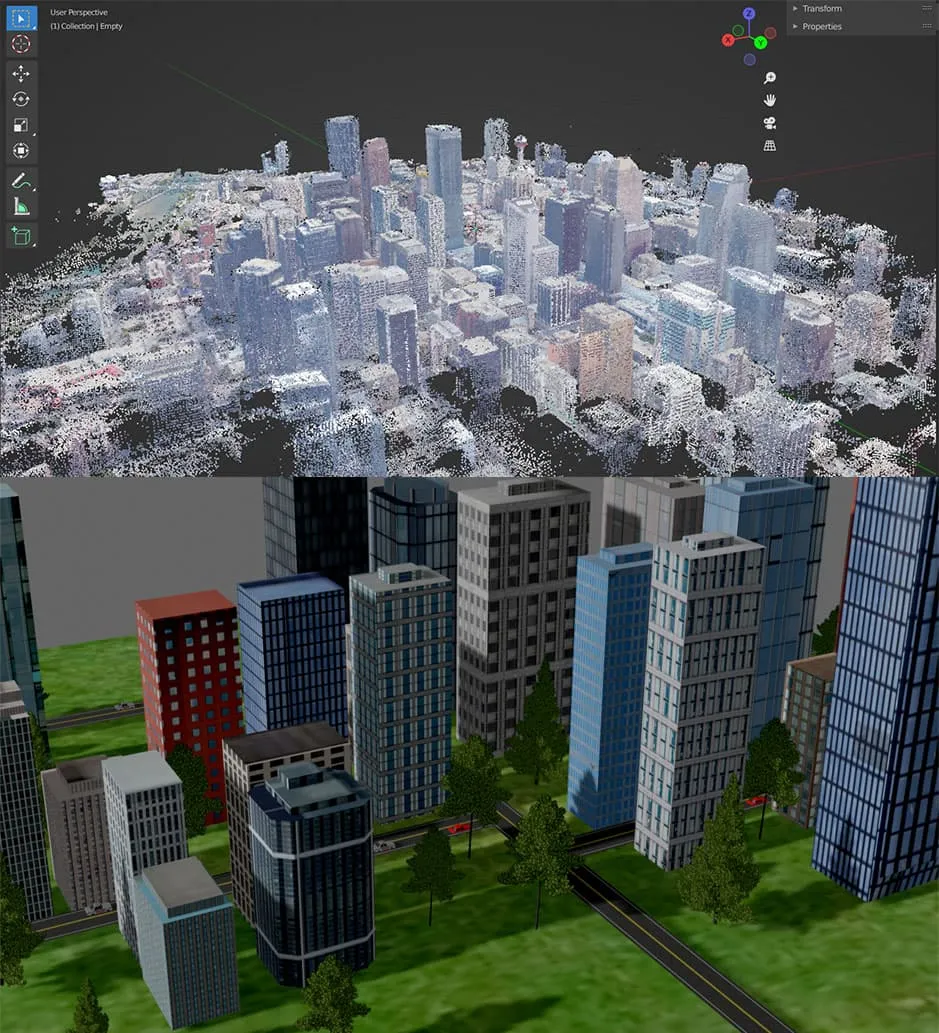 Создание 3D сцены города Калгари по данным воздушного лазерного сканирования в Blender Создание 3D сцены города Калгари по данным воздушного лазерного сканирования в Blender